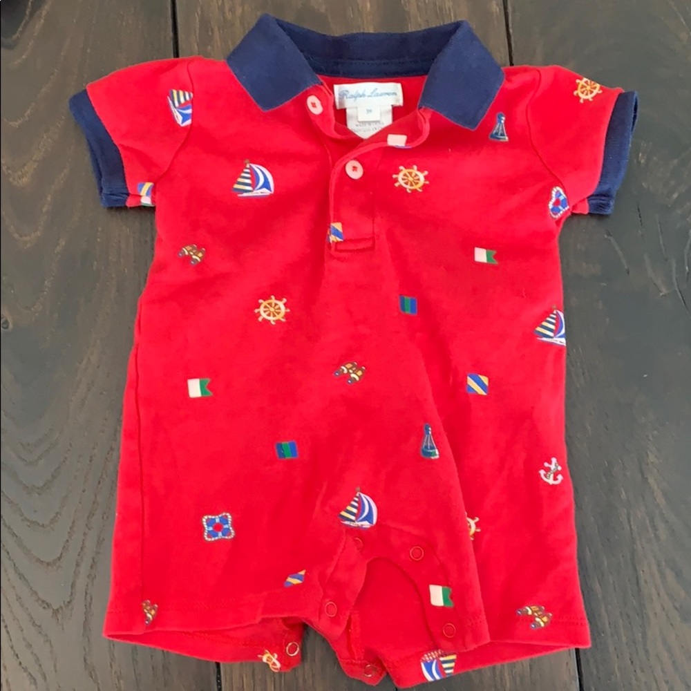 Polo Ralph Lauren nautical print baby boy romper